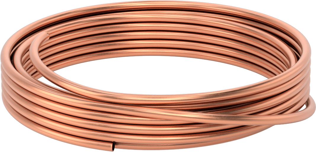 İçme Suyu için Bakır Boru, Orta Basınç, 5/8 Boru Boyutu, 3/4" OD, 60 Fit Uzunluğunda Bobin
