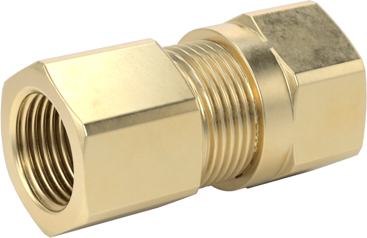 Hava için D.O.T. Pirinç Sıkıştırma Borusu Bağlantı Parçası, 5/8" Boru Dış Çapı x 3/8 NPTF Dişi için Düz Adaptör