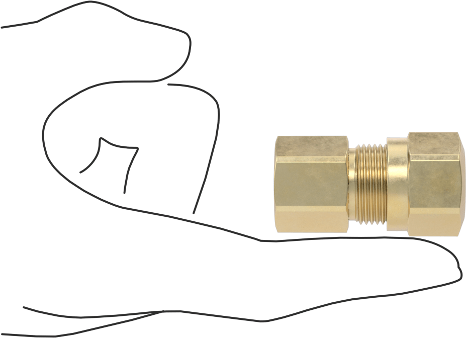 Hava için D.O.T. Pirinç Sıkıştırma Borusu Bağlantı Parçası, 5/8" Boru Dış Çapı x 3/8 NPTF Dişi için Düz Adaptör