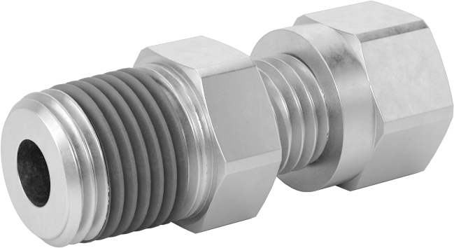 Hava için D.O.T. Pirinç Sıkıştırma Borusu Bağlantı Parçası, 3/16" Boru Dış Çapı x 1/8 NPTF Erkek için Düz Adaptör