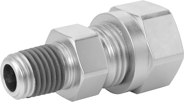 Hava için D.O.T. Pirinç Sıkıştırma Borusu Bağlantı Parçası, 1/4" Boru Dış Çapı x 1/16 NPTF Erkek için Düz Adaptör