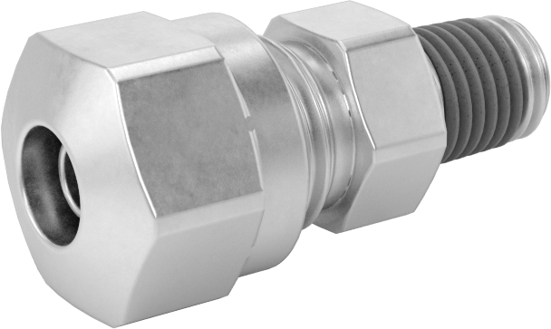 Hava için D.O.T. Pirinç Sıkıştırma Borusu Bağlantı Parçası, 1/4" Boru Dış Çapı x 1/16 NPTF Erkek için Düz Adaptör