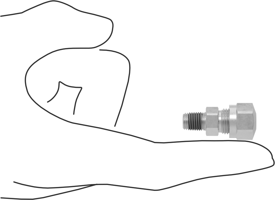 Hava için D.O.T. Pirinç Sıkıştırma Borusu Bağlantı Parçası, 1/4" Boru Dış Çapı x 1/16 NPTF Erkek için Düz Adaptör