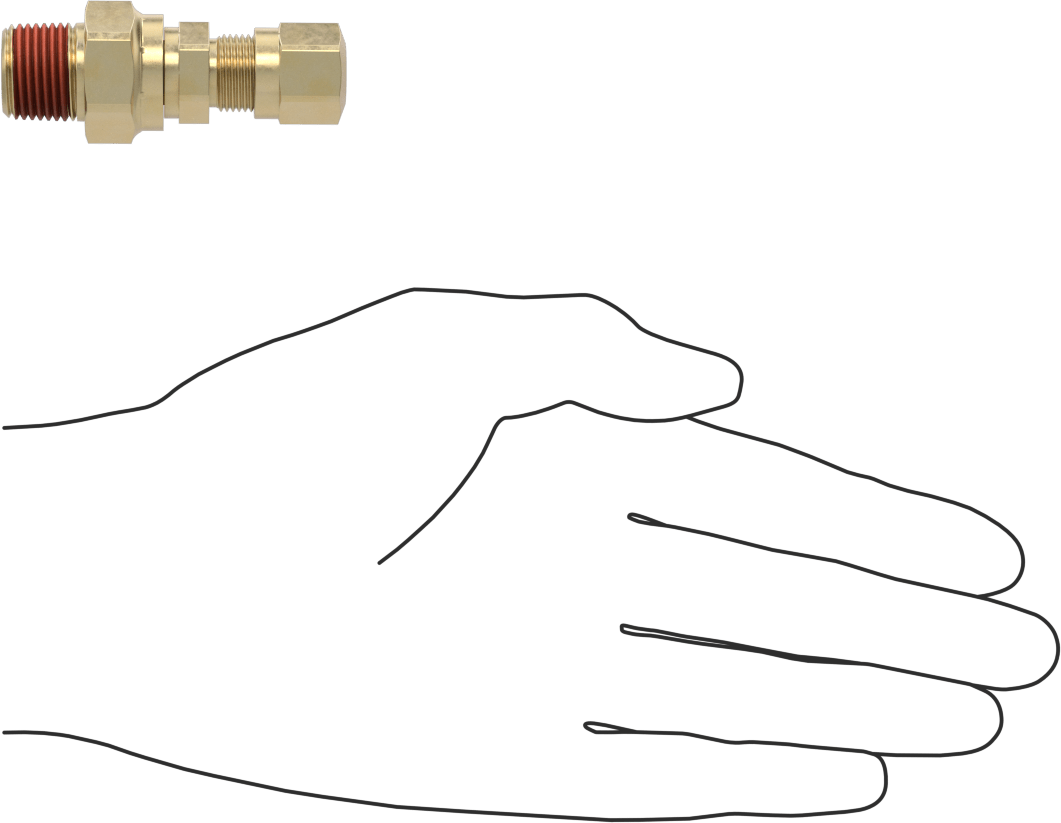 Hava için D.O.T. Pirinç Sıkıştırma Borusu Bağlantı Parçası, 3/8" Dış Çaplı Boru x 3/8 NPTF Erkek için Döner Adaptör