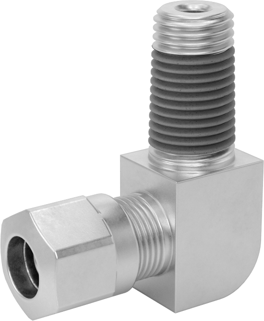 Hava için D.O.T. Pirinç Sıkıştırma Borusu Bağlantı Parçası, 3/8" Dış Çaplı Boru x 1/4 NPTF Erkek için Uzun 90 Derece Dirsek