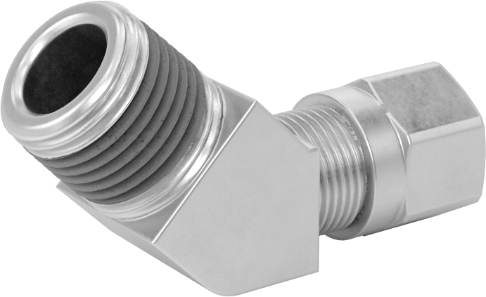 Hava için D.O.T. Pirinç Sıkıştırma Borusu Bağlantı Parçası, 3/8" Dış Çaplı Boru x 3/8 NPTF Erkek için Kısa 45 Derece Dirsek