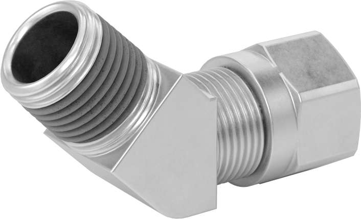 Hava için D.O.T. Pirinç Sıkıştırma Borusu Bağlantı Parçası, 1/2" Dış Çaplı Boru x 3/8 NPTF Erkek için Kısa 45 Derece Dirsek