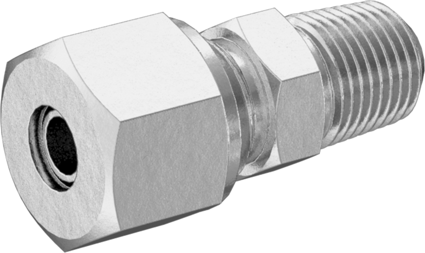 Hava için D.O.T. Pirinç Sıkıştırma Borusu Bağlantı Parçası, Düz Adaptör, 1/4" Boru Dış Çapı x 1/8 NPTF Erkek için