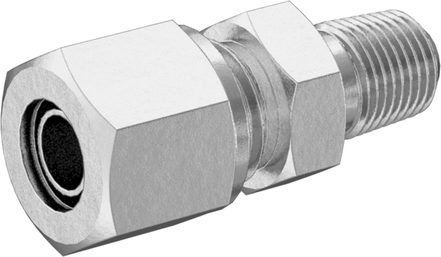 Hava için D.O.T. Pirinç Sıkıştırma Borusu Bağlantı Parçası, Düz Adaptör, 3/8" Boru Dış Çapı x 1/8 NPTF Erkek için
