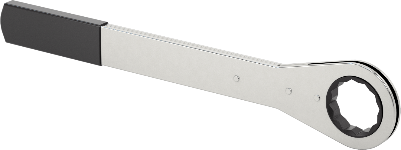 12 Uçlu Açılır Cırcırlı Kutu Anahtarı, 1-7/8" Boyut, 19" Toplam Uzunluk