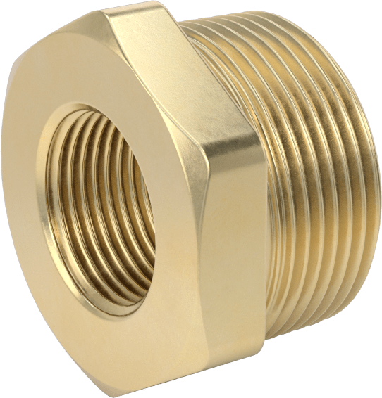 Yüksek Basınçlı Pirinç Burçlu Redüksiyon Adaptörü, Burç Adaptörü, Altıgen Gövde, 1-1/4 Erkek x 3/4 Dişi NPTF
