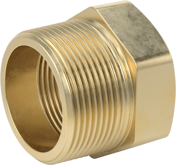 Yüksek Basınçlı Pirinç Burçlu Redüksiyon Adaptörü, Altıgen Burç Adaptörü, 1-1/2 Erkek x 1-1/4 Dişi NPTF