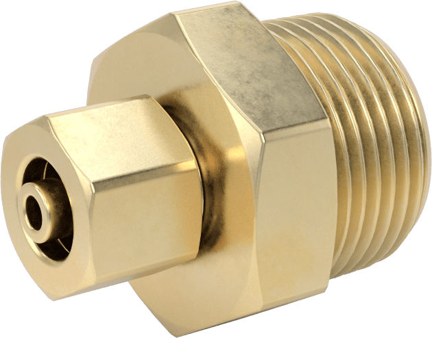 Hava ve Su için Pirinç Sıkıştırma Tüp Bağlantısı, Sıkı Sızdırmazlık, Adaptör, 3/8" Dış Çaplı Boru x 3/4 NPT Erkek için
