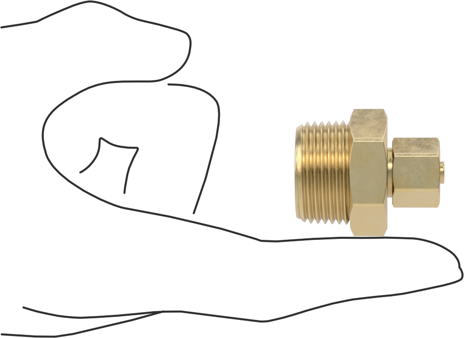 Hava ve Su için Pirinç Sıkıştırma Tüp Bağlantısı, Sıkı Sızdırmazlık, Adaptör, 3/8" Dış Çaplı Boru x 3/4 NPT Erkek için