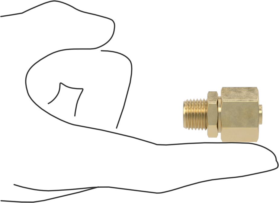 Hava ve Su için Pirinç Sıkıştırma Tüp Bağlantısı, Sıkı Sızdırmazlık, Adaptör, 1/2" Boru Dış Çapı x 1/4 NPT Erkek için