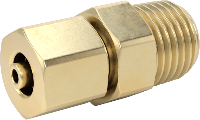 Hava ve Su için Pirinç Sıkıştırma Tüp Bağlantısı, Sıkı Sızdırmazlık, Adaptör, 1/4" Boru Dış Çapı x 1/4 NPT Erkek için