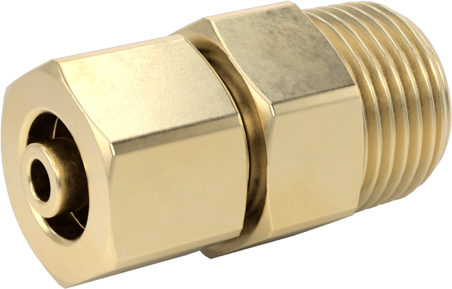 Hava ve Su için Pirinç Sıkıştırma Tüp Bağlantısı, Sıkı Sızdırmazlık, Adaptör, 3/8" Boru Dış Çapı x 3/8 NPT Erkek için