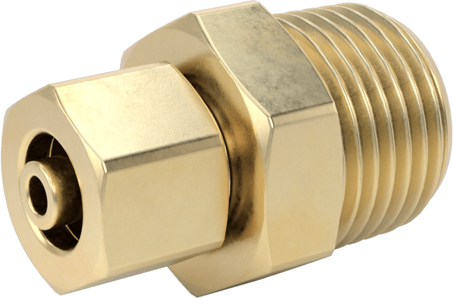 Hava ve Su için Pirinç Sıkıştırma Tüp Bağlantısı, Sıkı Sızdırmazlık, Adaptör, 3/8" Boru Dış Çapı x 1/2 NPT Erkek için