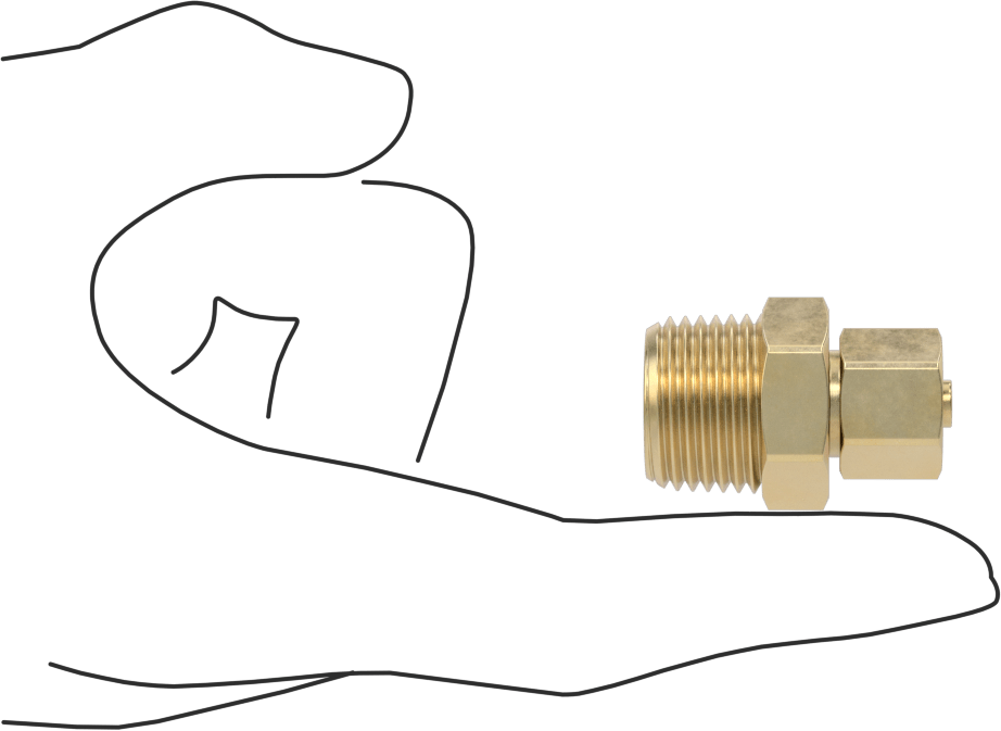 Hava ve Su için Pirinç Sıkıştırma Tüp Bağlantısı, Sıkı Sızdırmazlık, Adaptör, 3/8" Boru Dış Çapı x 1/2 NPT Erkek için