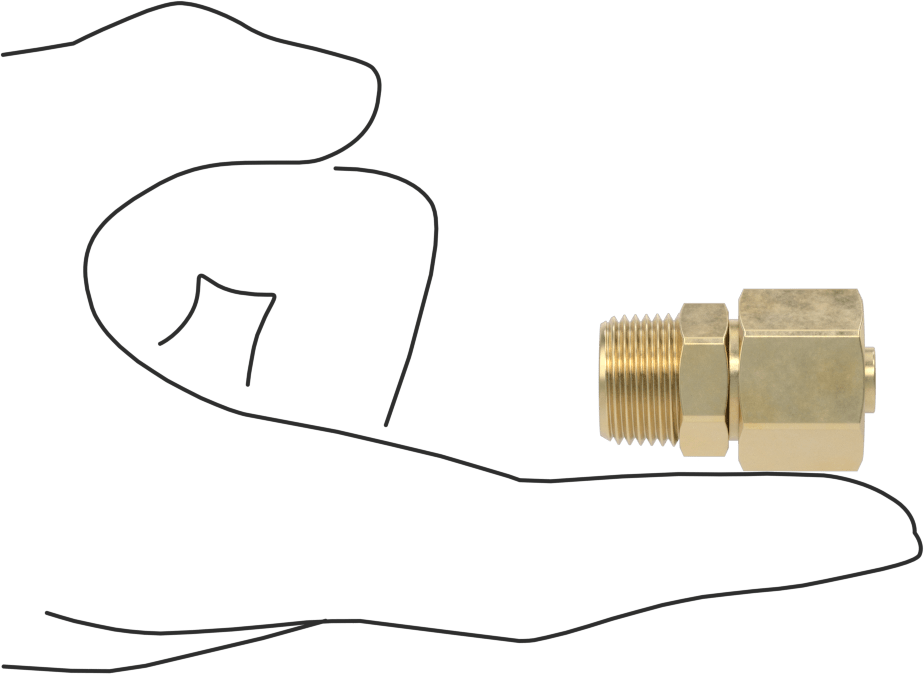 Hava ve Su için Pirinç Sıkıştırma Tüp Bağlantısı, Sıkı Sızdırmazlık, Adaptör, 1/2" Boru Dış Çapı x 3/8 NPT Erkek için