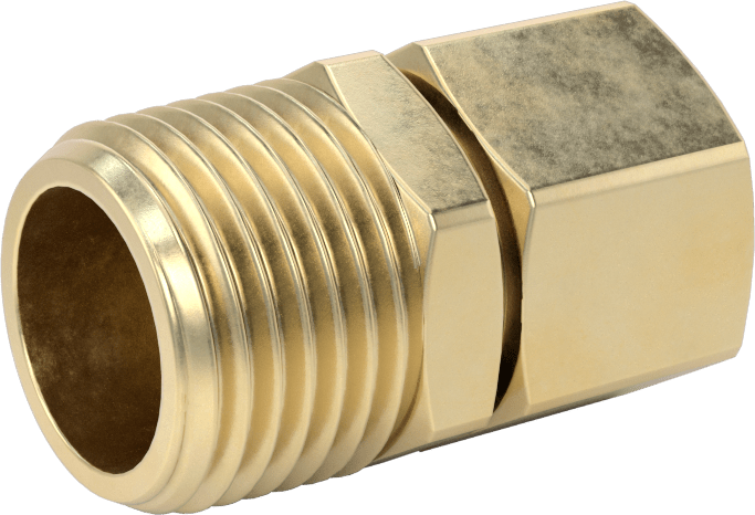 Hava ve Su için Pirinç Sıkıştırma Tüp Bağlantısı, Sıkı Sızdırmazlık, Adaptör, 1/2" Boru Dış Çapı x 1/2 NPT Erkek için