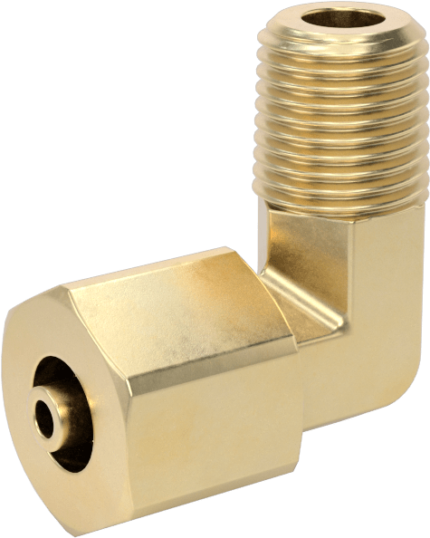 Hava ve Su için Pirinç Sıkıştırma Tüp Bağlantısı, Sıkı Sızdırmazlık, Dirsek, 1/4" Boru Dış Çapı x 1/8 NPT Erkek için