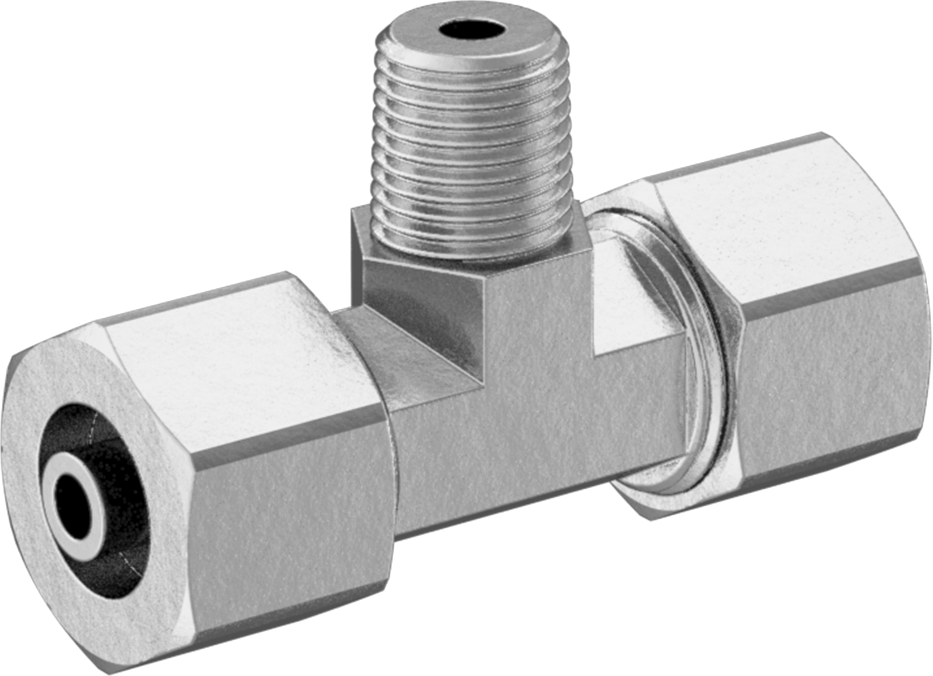 Hava ve Su için Pirinç Sıkıştırma Tüp Bağlantısı, Sıkı Sızdırmazlık, Hat Üstü T, 3/8" Boru Dış Çapı x 1/8 NPT Erkek