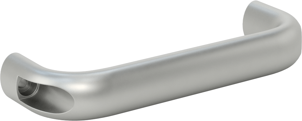 Oval Çekme Kolu, Dişsiz Delik, Eloksallı Alüminyum, 6-7/16" Merkezden Merkeze Genişlik