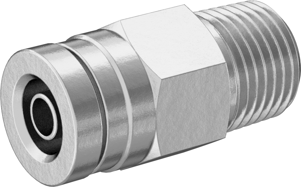 Düşük Sıcaklık D.O.T. Bas-Bağla Boru Bağlantı Elemanı, Hava için, Adaptör, 6 mm Boru Dış Çapı x 1/8 NPTF Erkek için