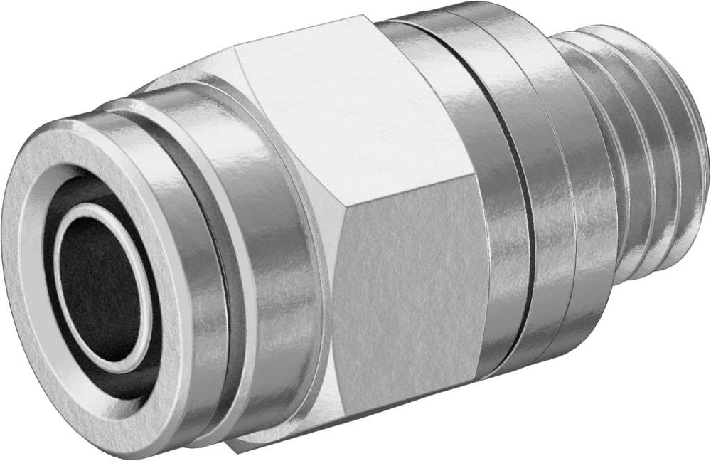 Düşük Sıcaklık D.O.T. Bas-Bağla Boru Bağlantı Elemanı, Hava için, Adaptör, 10 mm Boru Dış Çapı için, M12 Erkek Diş