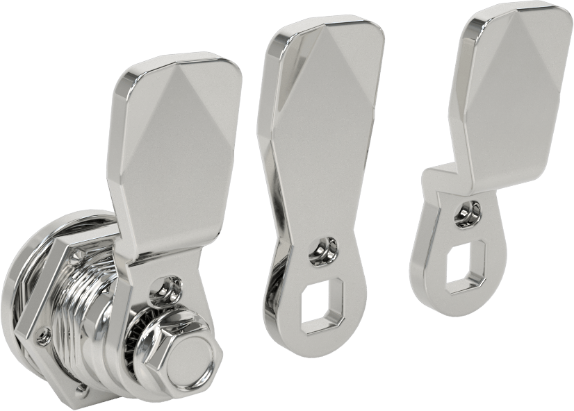 Tepkiye Dayanıklı Üçgen Tahrikli Kam Kilidi, Krom Kaplı Çinko, 1-1/8" Baş Çapı