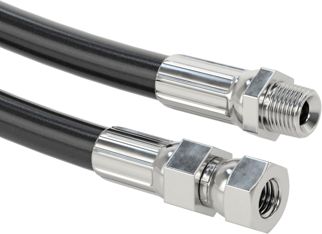 Hafif Aşınmaya Dayanıklı Hidrolik Hortum, 1/8 NPT Erkek x 5/16"-24 Genişletilmiş UNF Dişi