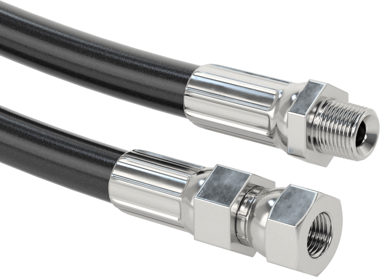 Hafif Aşınmaya Dayanıklı Hidrolik Hortum, 3/8 NPT Erkek x 9/16"-18 Konik UNF Dişi