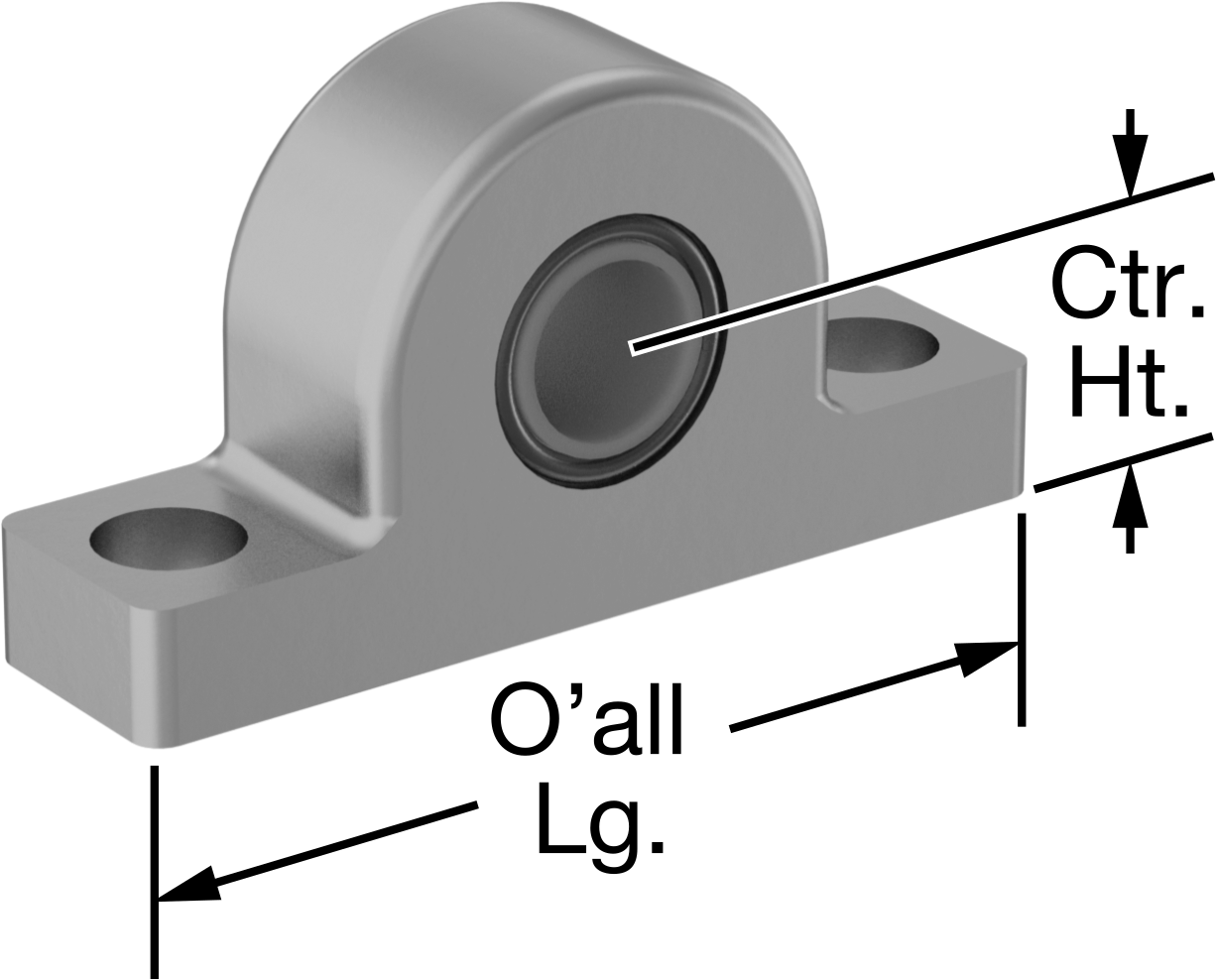 Kuru Çalışmalı Monte Edilmiş Kovanlı Rulman, 1/4" Mil Çapı için, 3/8" Merkez Yüksekliği