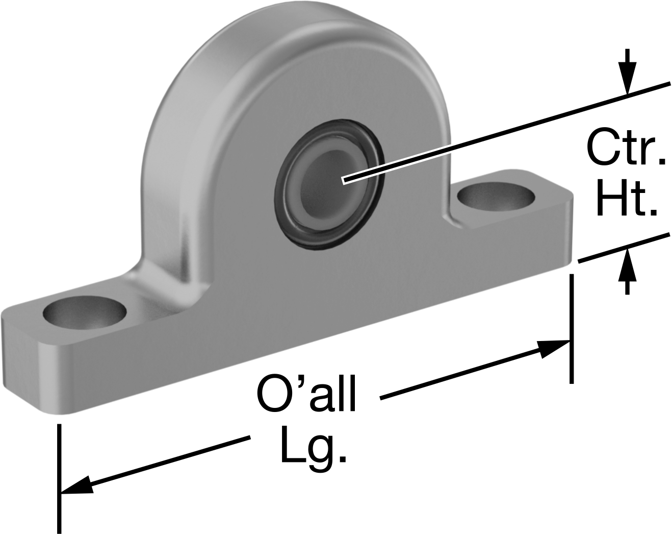 Kuru Çalışmalı Monte Edilmiş Kovanlı Rulman, 1/4" Mil Çapı için, 9/16" Merkez Yüksekliği