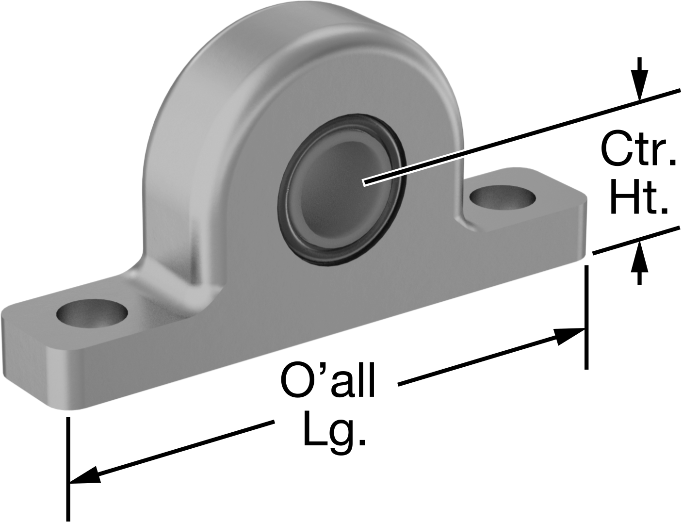 Kuru Çalışmalı Monte Edilmiş Kovanlı Rulman, 1/2" Mil Çapı için, 3/4" Merkez Yüksekliği