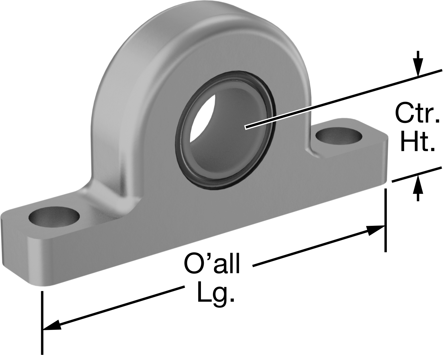 Kuru Çalışmalı Monte Edilmiş Kovanlı Rulman, 1" Mil Çapı için, 1-1/4" Merkez Yüksekliği
