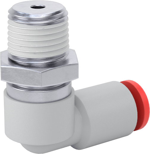 Hava için Dönen Push-to-Connect Boru Bağlantı Elemanı, 90 Derece Dirsek, 5/32" Boru Dış Çapı x 1/8 NPT Erkek
