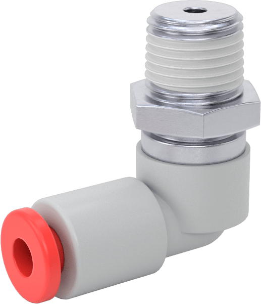 Hava için Dönen Push-to-Connect Boru Bağlantı Elemanı, 90 Derece Dirsek, 5/32" Boru Dış Çapı x 1/8 NPT Erkek