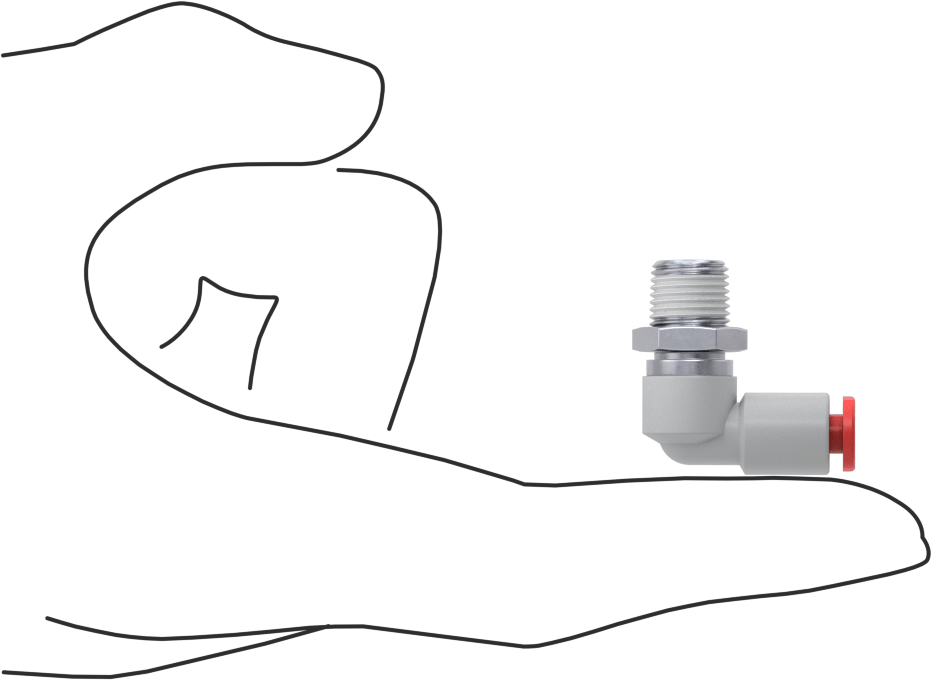 Hava için Dönen Push-to-Connect Boru Bağlantı Elemanı, 90 Derece Dirsek, 5/32" Boru Dış Çapı x 1/8 NPT Erkek