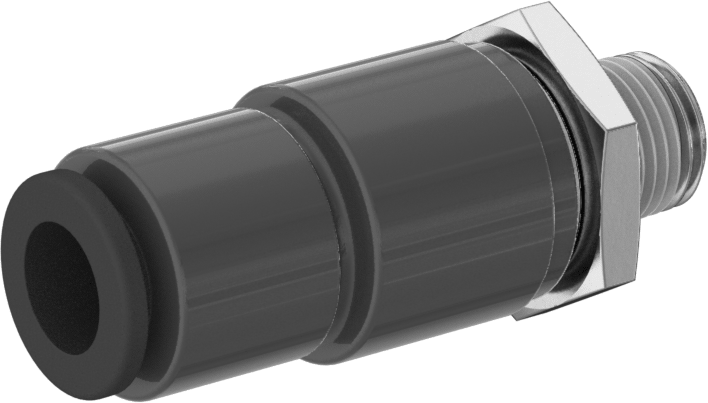 Hava için Dönen Push-to-Connect Boru Bağlantı Elemanı, Düz Adaptör, 5/16" Dış Çaplı Boru x 1/8 NPT Erkek için