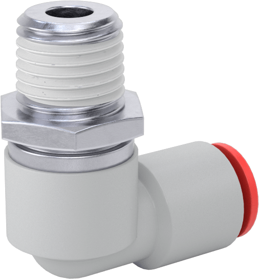 Hava için Dönen Push-to-Connect Boru Bağlantı Elemanı, 90 Derece Dirsek, 5/16" Boru Dış Çapı x 1/4 NPT Erkek