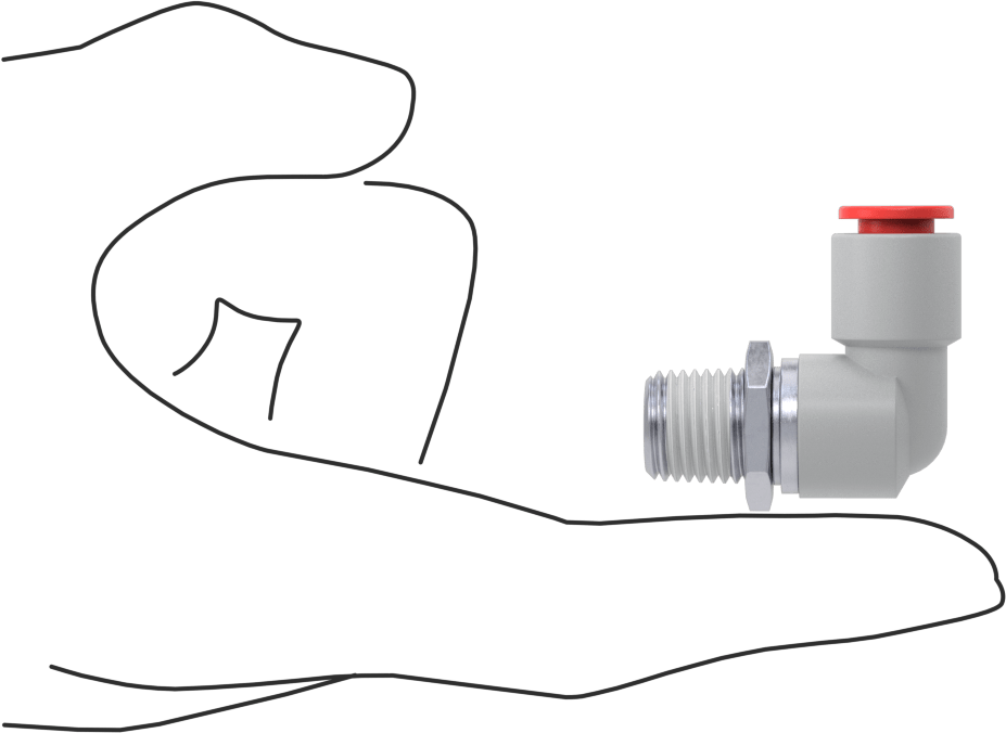 Hava için Dönen Push-to-Connect Boru Bağlantı Elemanı, 90 Derece Dirsek, 5/16" Boru Dış Çapı x 1/4 NPT Erkek