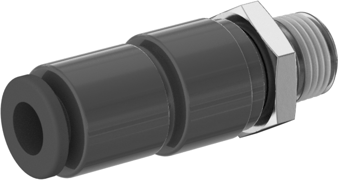 Hava için Dönen Push-to-Connect Boru Bağlantı Elemanı, Adaptör, 6 mm Dış Çap için, 1/8 BSPT Erkek, Tek Sıra