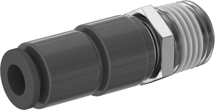 Hava için Dönen Push-to-Connect Boru Bağlantı Elemanı, Adaptör, 6 mm Dış Çap için, 1/4 BSPT Erkek, Tek Sıra