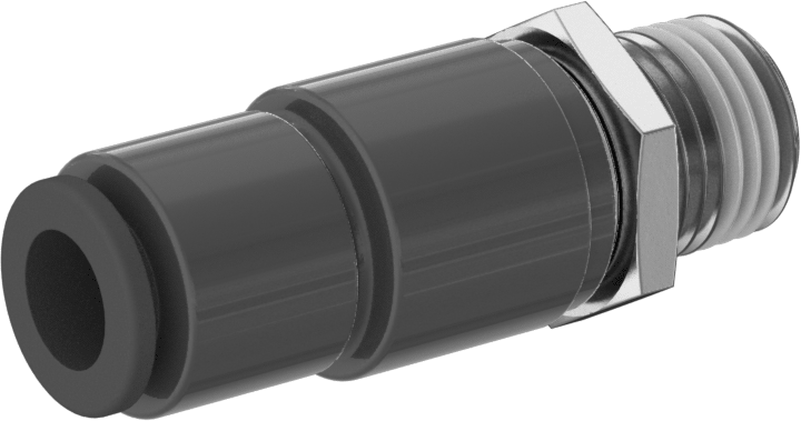 Hava için Dönen Push-to-Connect Boru Bağlantı Elemanı, Adaptör, 8 mm Dış Çap için, 1/4 BSPT Erkek, Tek Sıra