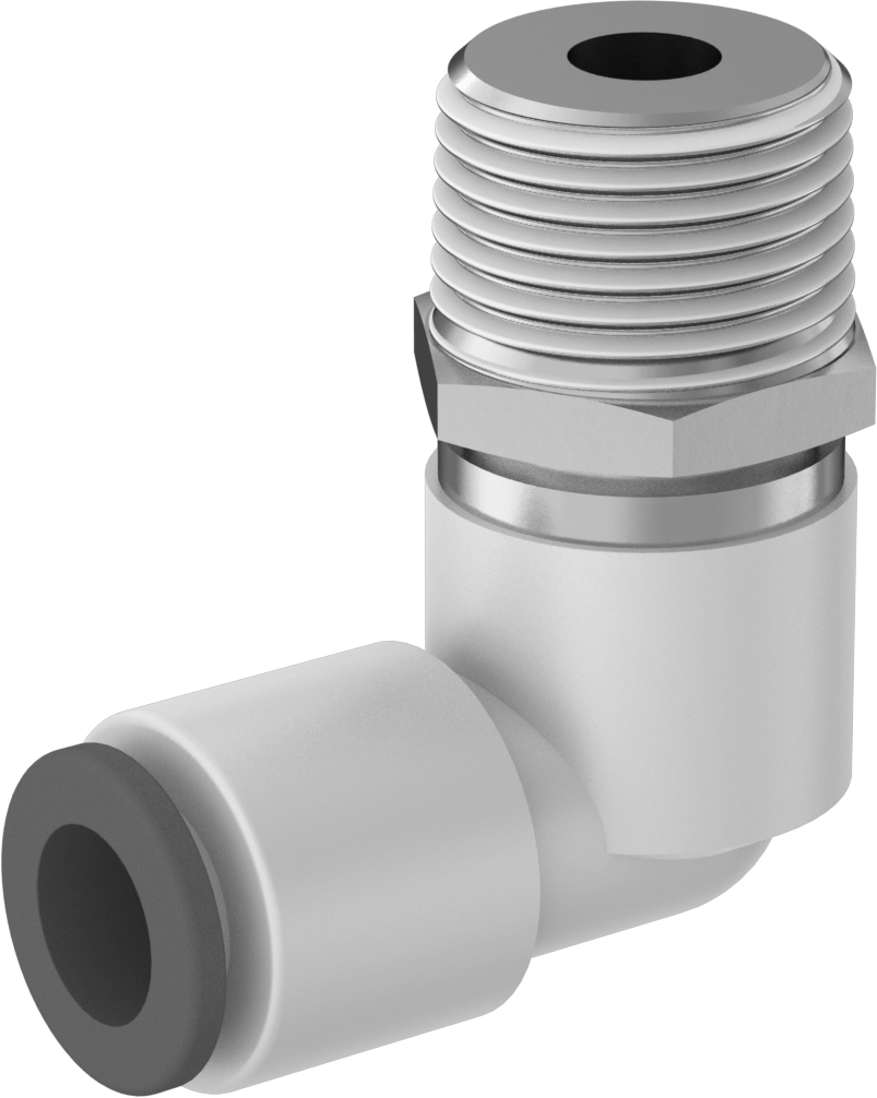 Hava için Dönen Push-to-Connect Boru Bağlantı Elemanı, 90 Derece Dirsek, 8 mm dış çap x 3/8 BSPT erkek, Tek Sıra