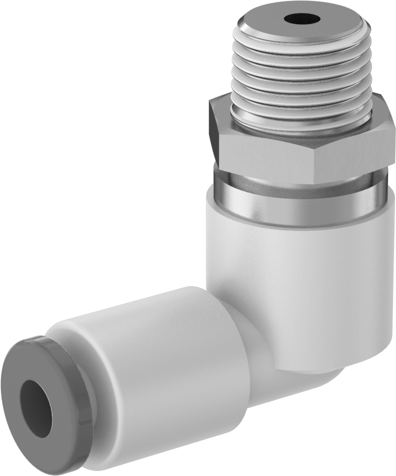 Hava için Dönen Push-to-Connect Boru Bağlantı Elemanı, 90 Derece Dirsek, 4 mm Dış Çap x 1/8 BSPT Erkek için, Çift Sıra