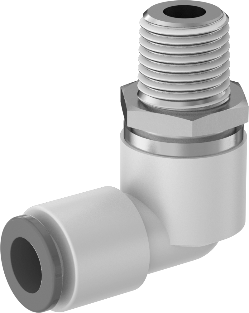 Hava için Dönen Push-to-Connect Boru Bağlantı Elemanı, 90 Derece Dirsek, 8 mm Dış Çap x 1/4 BSPT Erkek için, Çift Sıra