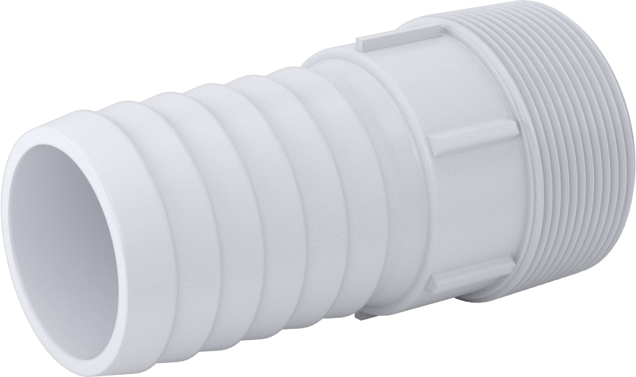 Plastik Dikenli Hortum Bağlantı Elemanı, Kimyasallar için, 2" Hortum İç Çapı için, 2 NPT Erkek